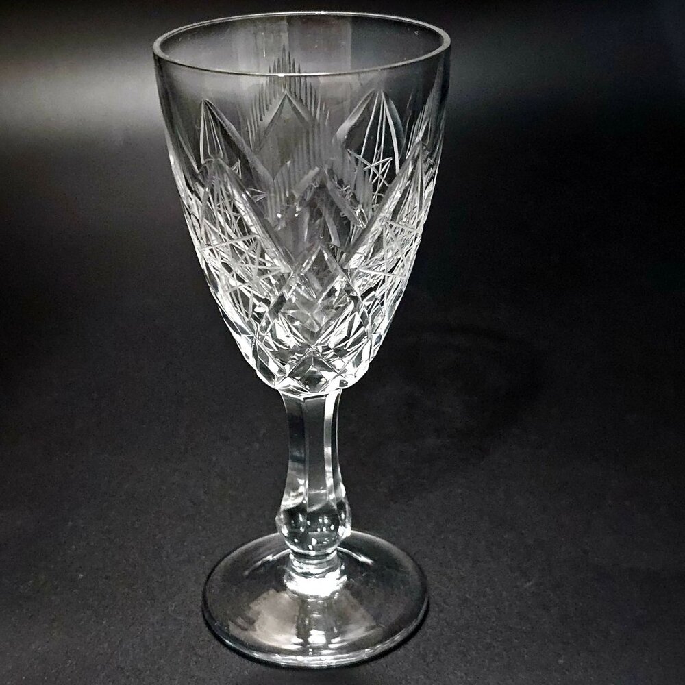 Vintage Brilliant Glass Cocktail Glass 5.25" vintage hand cut Lead Crystal - Picture 6 of 6